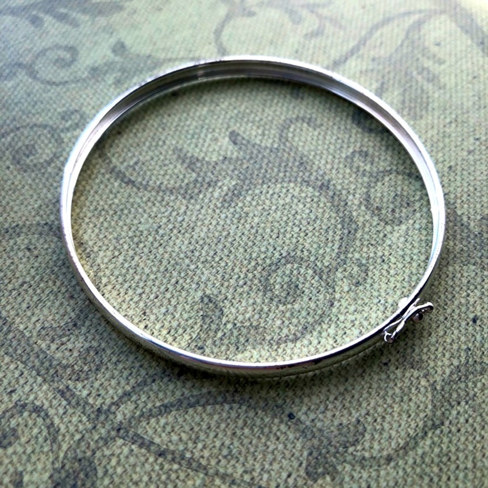 VINTAGE 90’s Gianni Bernini 925 Sterling Silver Bangle Bracelet Size 8”